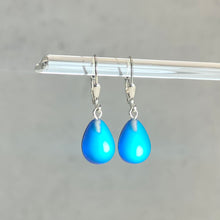 Load image into Gallery viewer, Small Dichroic Glass Drop Earrings
