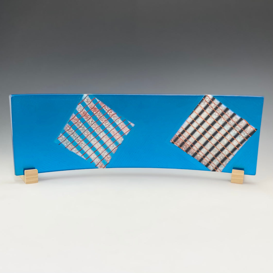 Aqua Double Square Sushi Plate