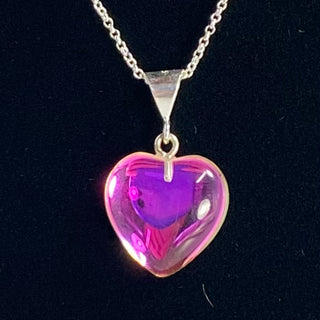 Small Dichroic Glass Heart Pendant