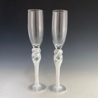 Iridescent Swirl Champagne Flute