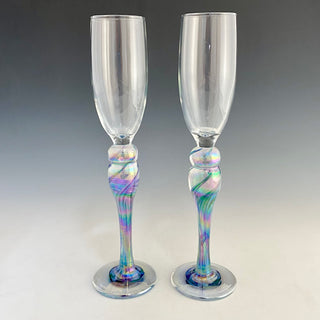 Iridescent Swirl Champagne Flute
