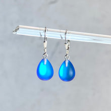 Load image into Gallery viewer, Small Dichroic Glass Drop Earrings
