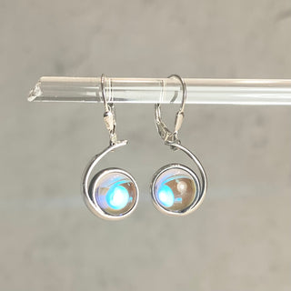 Dichroic Glass Wave Earrings