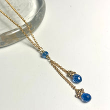 Load image into Gallery viewer, Kyanite Double Drop 14k Gold Filled Necklace
