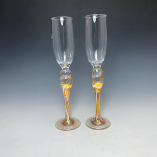 Iridescent Swirl Champagne Flute