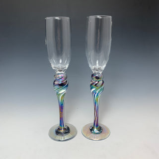 Iridescent Swirl Champagne Flute