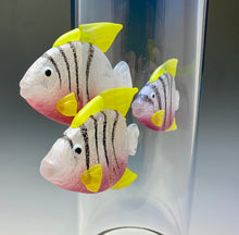 Load image into Gallery viewer, Tall Black and White Fish Vase
