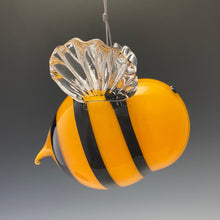 Load image into Gallery viewer, Orange hand blown glass bee
