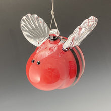 Load image into Gallery viewer, Red hand blown glass bee
