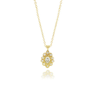 Oval Moonflower Charm 18k Pendant